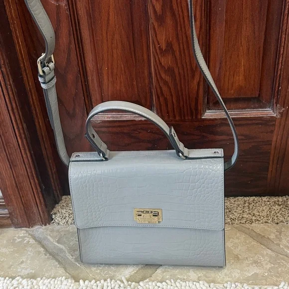 Kate Spade Glossy Gray Crocodile Leather Bag - Picture 3 of 8